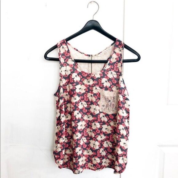 Rachel Roy Floral Lace Zipper Tank - M - Picture 11 of 13